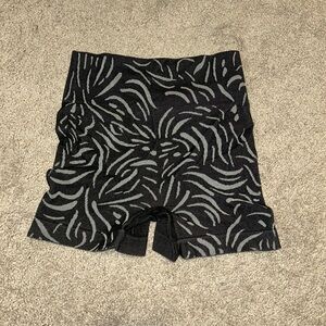 Black and Gray Patterned Shorts